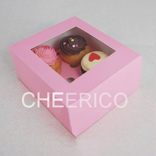 4 Pink Cupcake Window Box ( $2.00/pc x 25 units)